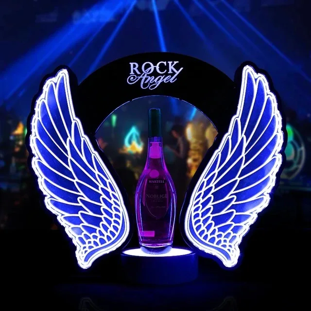 Wine Beer And - Oplaadbare LED-flitsende engelenvleugels wijn- en champagneflesverfraaier