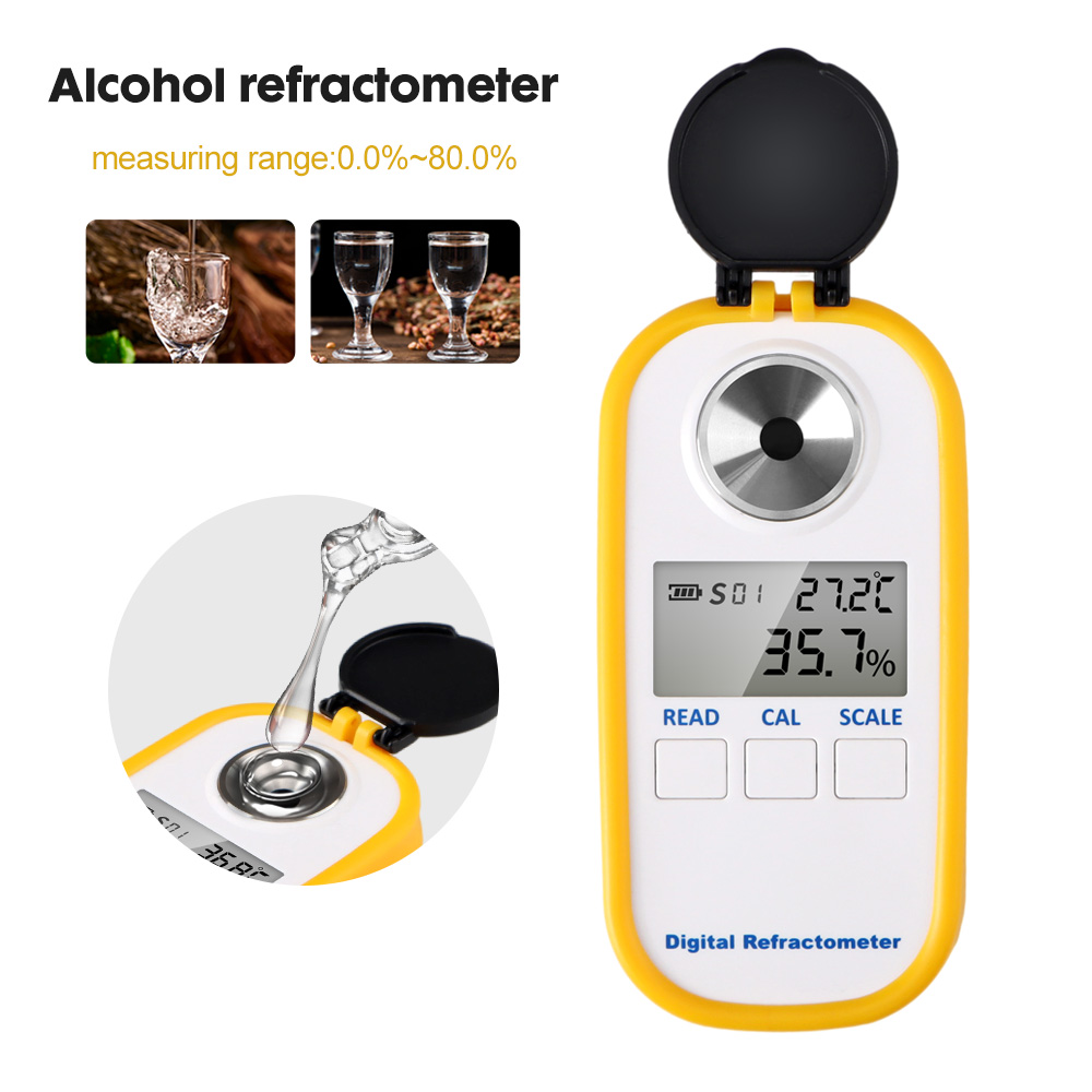 Wine Beer Spirit - Digitale Alcohol Refractometer 0-80% Hoge Nauwkeurigheid