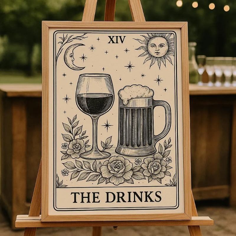 Vintage Tarot bruiloft poster  - Wine Beer Menu recensie en prijs
