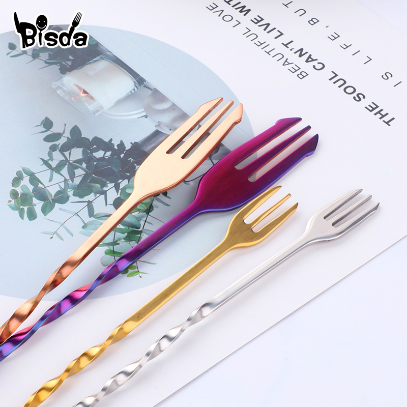 Cocktailbarlepels met vork, ro - Bar Spoon Twisted recensie en prijs